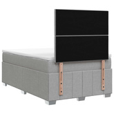Łóżko z box spring LED z materacem jasnoszary 120 x 190 cm