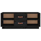 vidaXL Szafka pod TV, czarna, 100x34x40 cm, lite drewno sosnowe