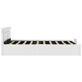 vidaXL Rama łóżka z podnośnikiem i LED, biała, ekoskóra, 120 x 200 cm