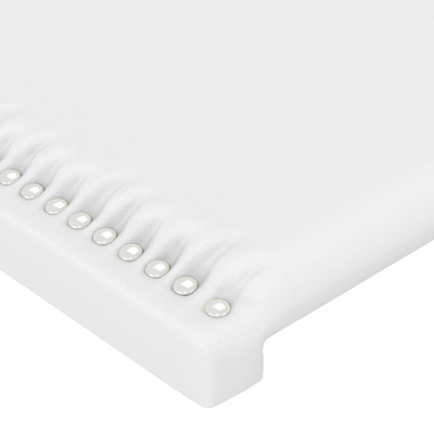vidaXL Zagłówek do łóżka z LED, biały, 93x16x118/128cm, sztuczna skóra
