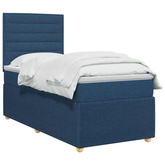 Łóżko z box spring LED z materacem niebieski 90 x 190 cm