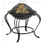 vidaXL Palenisko z pogrzebaczem, 49 cm, stal