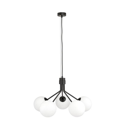 Lampa wisząca NOVA 5 BLACK/OPAL