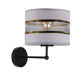 Andy lampa kinkiet czarny 1X40W E27 abażur biały + złoty 21-05922
