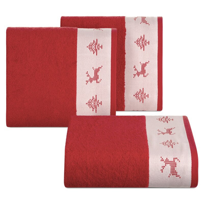 RĘCZNIK ŚWIATECZNY NOEL02 70 X 140 CM CZERWONY