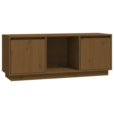 vidaXL Szafka pod TV, miodowy brąz, 110,5x35x44cm, lite drewno sosnowe