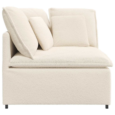Modułowy Narożnik Sofa z Poduszkami Kremowy 100 cm
