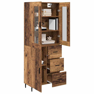 Highboard 2 szt. Stare drewno 69,5 x 34 x 180 cm