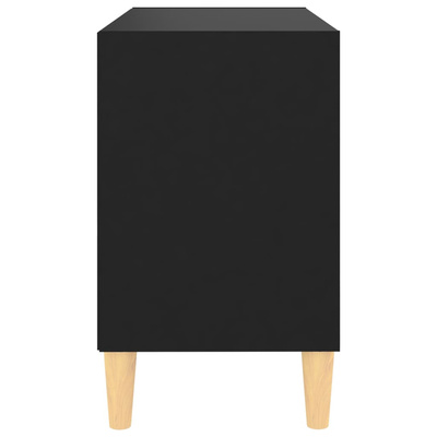 vidaXL Szafka pod TV z drewnianymi nóżkami, czarna, 69,5x30x50 cm