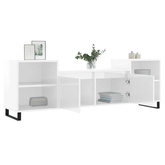 vidaXL Szafka pod TV, wysoki połysk, biała, 160x35x55 cm