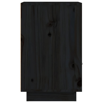 Szafki nocne, 2 szt., czarne, 40x34x55 cm, lite drewno sosnowe