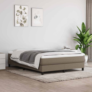vidaXL Łóżko kontynentalne z materacem, taupe, tkanina, 140x190 cm wariant 14