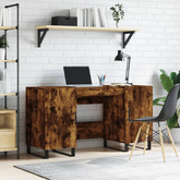 vidaXL Biurko, przydymiony dąb, 140x50x75 cm, materiał drewnopochodny wariant 6