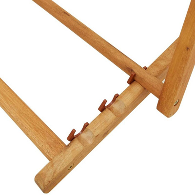 vidaXL Składany leżak, lite drewno eukaliptusa i kremowa tkanina