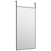 vidaXL Lustro na drzwi, czarne, 40x80 cm, szkło i aluminium