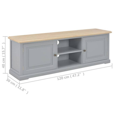 vidaXL Szafka pod TV, szara, 120 x 30 x 40 cm, drewniana