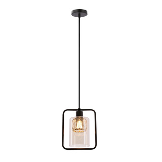 Lampa wisząca Destro z kloszem szklana pojedyncza brązowa E27 do salonu
