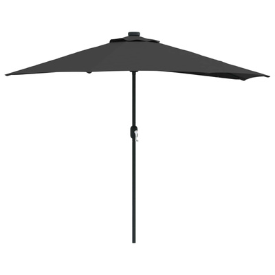 Parasolka ogrodowa Czarny 294 x 150 x 224 cm Poliester i Stal