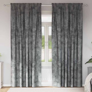 Zasłony z weluru z zasłonami 2 pcs Szary 260 x 140 cm Aksamit