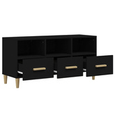 vidaXL Szafka pod TV, czarna, 102x36x50 cm, materiał drewnopochodny wariant 7