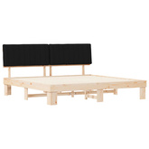 Ramka łóżka z tapicerowanym wezgłowiem Czarny 200 x 200 cm