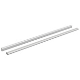 Drążek do szafy 2 pcs Srebrny 864 x 15 x 29 mm Stop Aluminium