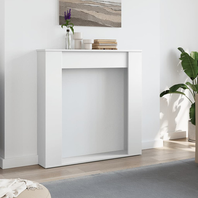 Obudowa kominka, biała, 100x20x100 cm, materiał drewnopochodny