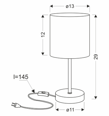 Lampka nocna Beta z abażurem metalowa biała na stolik nocny