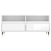 vidaXL Szafka pod TV, wysoki połysk, biała, 100x34,5x44,5 cm