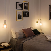 Kinkiet Szklany Fioletowy E14 15cm Abruzzo Koloreno