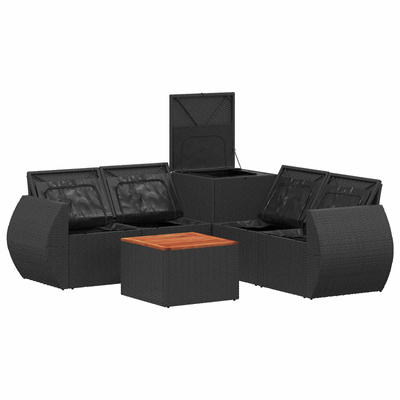 Zestaw Sof 6 szt. Czarny i kremowo-biały
