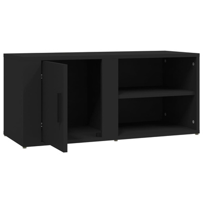vidaXL Szafka pod TV, czarna, 80x31,5x36 cm, materiał drewnopochodny