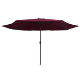 Parasol ogrodowy na metalowym słupku, 390 cm, bordowy