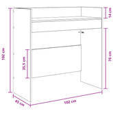 Stół DJ-ski dąb Sonoma 102 x 45 x 102 cm Drewno inżynieryjne