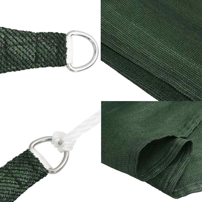 Żagiel przeciwsłoneczny, 160 g/m?, ciemnozielony, 5x7x7 m, HDPE