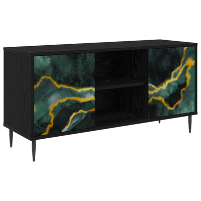 Szafka pod telewizor WIJHE 102 x 33 x 51 cm Czarny dąb