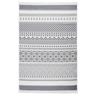 vidaXL Dywan, szaro-biały, 160x230 cm, bawełniany