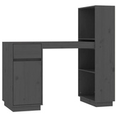 vidaXL Biurko, szare, 110x53x117 cm, lite drewno sosnowe