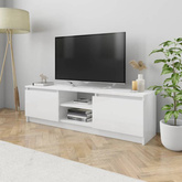vidaXL Szafka pod TV, wysoki połysk, biała, 120x30x35,5 cm