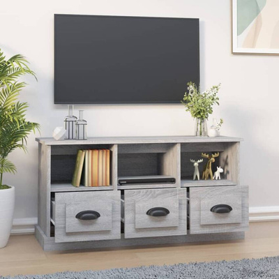 vidaXL Szafka pod TV, szary dąb sonoma, 100x35x50 cm