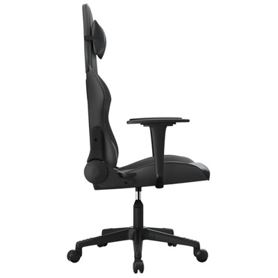 vidaXL Masujący fotel gamingowy, czarny, sztuczna skóra model standard
