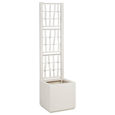 Donica ogrodowa z trellem Biały 36 x 36 x 140 cm PP