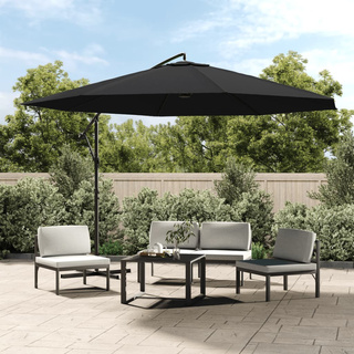 Parasol wiszący z aluminiowym słupkiem, 350 cm, czarny