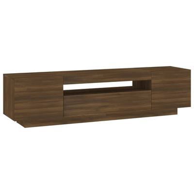 vidaXL Szafka pod TV z oświetleniem LED, brązowy dąb, 160x35x40 cm