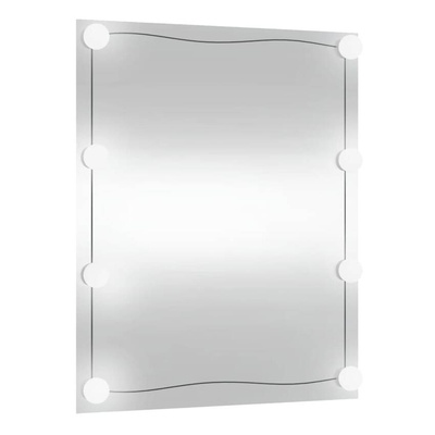 vidaXL Lustro ścienne z LED, 50x60 cm, szklane, prostokątne