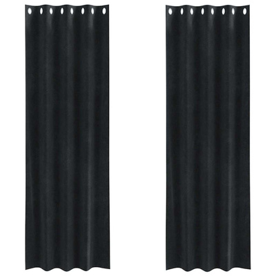 Zasłony zaciemniające 2 pcs Czarny 140 x 260 cm Aksamit