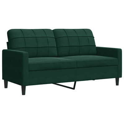 Sofa 2-osobowa, ciemnozielona, 140 cm, tapicerowana aksamitem