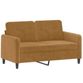 2-osobowa sofa z poduszkami, brązowa, 120 cm, aksamit