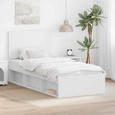 Ramka łóżka Z zagłówkiem Biały 75 x 190 cm Lite drewno sosnowe