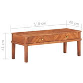 vidaXL Szafka pod TV, 110x40x41 cm, lite drewno akacjowe